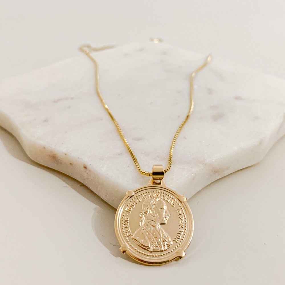 Gold Coin Necklace | 18k Gold Filled - Picture 1 of 8
